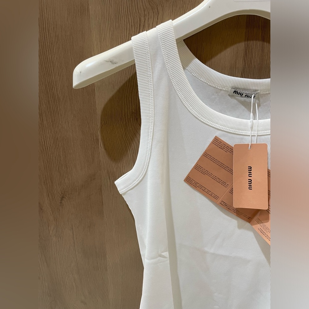 Miu Miu White Camisole with Logo - Picture 5 of 6